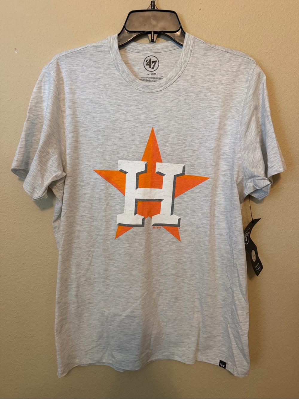 47 Brand Houston Astros Logo T-Shirt Men’s Medium Gray NWT MLB Graphic Tee